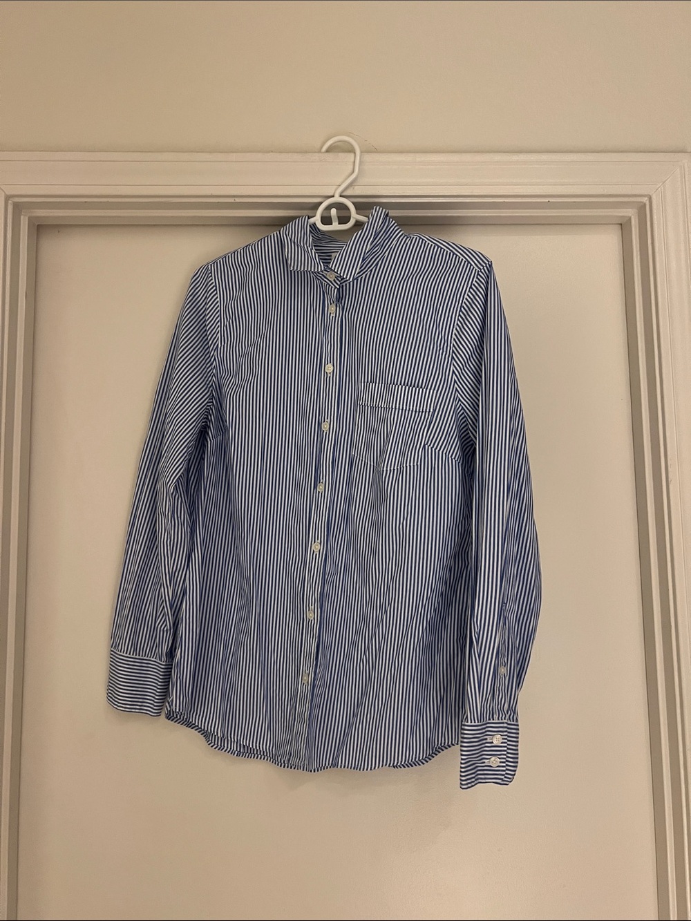 J.Crew Factory Size Medium Women’s Blue Pinstripe Button-Down Shirt